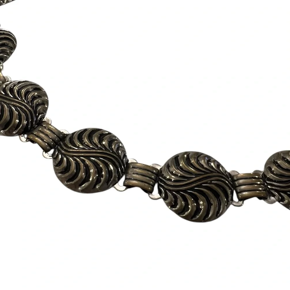 VTG‎ Waist Belt Antique Silver Tone Metal Swirls Boho Western 28” 70’s Classic